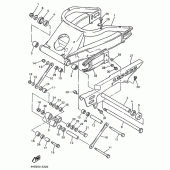 Схема узла: Задний рычаг и Подвеска Yamaha YZF750 YZF750