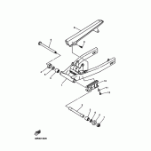 Схема вузла: Задній важіль та підвіска Yamaha XJ600 Diversion (S-TYPE)