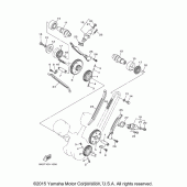 Схема вузла: Розподільний вал та Ланцюг ГРМ Yamaha XVS1100 V-Star Classic