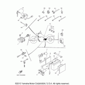 Схема вузла: Електроустаткування (1) Yamaha XVS650 V-Star Silverado