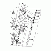 Схема вузла: Вилка передньої осі Yamaha YZ125