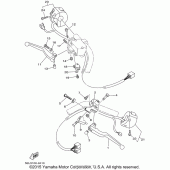 Схема вузла: Пульт управління рульовий та Важіль Yamaha XVS1100 V-Star Custom