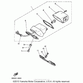 Схема вузла: Задній ліхтар (Стоп-сигнал) Yamaha XV250 Route 66