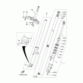 Схема вузла: Вилка передньої осі Yamaha XT660 XT660X