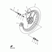 Схема вузла: Переднє колесо Yamaha WR250 WR250X