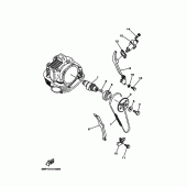 Схема вузла: Розподільний вал та Ланцюг ГРМ Yamaha XT225 XT225