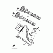 Схема вузла: Розподільний вал та Ланцюг ГРМ Yamaha TRX850