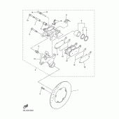 Схема вузла: Задній гальмівний супорт Yamaha YZF-R6/YZF600 R6