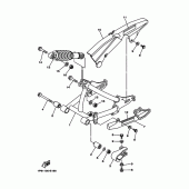 Схема вузла: Задній важіль та підвіска Yamaha TTR50 TT-R50