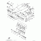 Схема узла: Задний рычаг и Подвеска Yamaha YZ250 YZ250