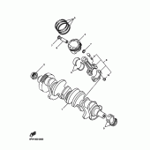 Схема вузла: Колінчастий вал та Поршень Yamaha YZF-R1 R1S