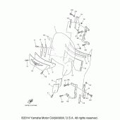 Схема узла: Облицовочные элементы (1) Yamaha XV1700 Road Star Midnight Silverado