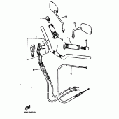 Схема узла: Руль и Тросики Yamaha XJ600 SECA II