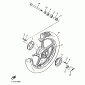 Схема узла: Переднее колесо Yamaha XV1100 Virago