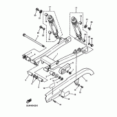 Схема вузла: Задній важіль та підвіска Yamaha XV250 V-Star