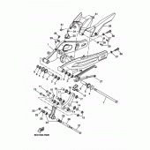 Схема вузла: Задній важіль та Підвіска Yamaha MT07/ MTT690 MT-07 Tracer