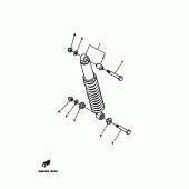Схема вузла: Задня підвіска Yamaha DT125 DT125R