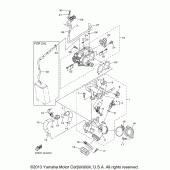 Схема вузла: Впускна система (1) Yamaha XVS1300 Stryker