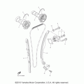 Схема вузла: Розподільний вал та Ланцюг ГРМ Yamaha YZ450F YZ450FX