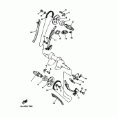 Схема вузла: Розподільний вал та Ланцюг ГРМ Yamaha XV125 Virago