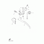 Схема вузла: Пульт управління рульовий та Важель Yamaha YZ250 YZ250F