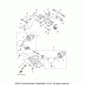 Схема вузла: Задній ліхтар (Стоп-сигнал) Yamaha XV1900 Stratoliner S