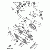 Схема узла: Радиатор и Патрубок системы охлаждения Yamaha XTZ750 Super Tenere