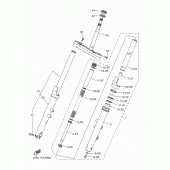 Схема вузла: Вилка передньої осі Yamaha XVS1300 XVS1300 Custom
