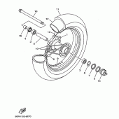 Схема вузла: Переднє колесо Yamaha XVS650 Drag Star Classic
