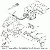 Схема вузла: Задній ліхтар (Стоп-сигнал) Yamaha XVS650 V-Star Custom