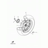 Схема узла: Заднее колесо Yamaha YP400