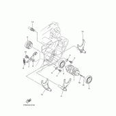 Схема узла: Копирный вал и Вилки Yamaha YZ250 YZ250