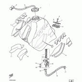 Схема узла: Топливный бак Yamaha TT600