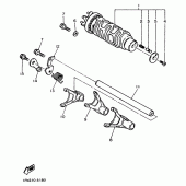 Схема узла: Копирный вал и Вилки Yamaha YZF750 YZF750