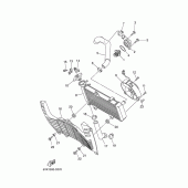 Схема вузла: Радіатор та Патрубок системи охолодження Yamaha XT660 XT660X