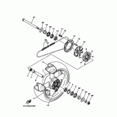 Схема вузла: Заднє колесо Yamaha MT01 MT-01