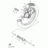 Схема узла: Переднее колесо Yamaha XV535 Virago