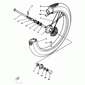 Схема узла: Переднее колесо Yamaha XT350 XT350