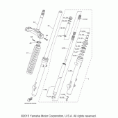 Схема вузла: Вилка передньої осі Yamaha XT250 XT250