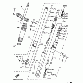 Схема узла: Вилка передней оси Yamaha TT250R TT-R