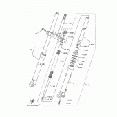 Схема вузла: Вилка передньої осі Yamaha XG250 TRICKER