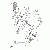 Схема узла: Задний тормозной цилиндр Yamaha XT600 XT600