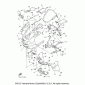 Схема вузла: Облицювальні елементи (1) Yamaha YZF600R Thundercat