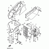 Схема вузла: Бічна кришка / масляний бак Yamaha DT125 DT125R
