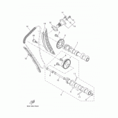 Схема вузла: Розподільний вал та Ланцюг ГРМ Yamaha XSR700/ MTM690