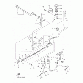 Схема вузла: Задній гальмівний циліндр Yamaha XVS950 XV950 R-Spec