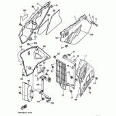 Схема вузла: Бічна кришка / масляний бак Yamaha DT125 DT125R