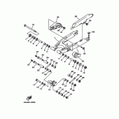 Схема вузла: Задній важіль та підвіска Yamaha DT125 DT125R