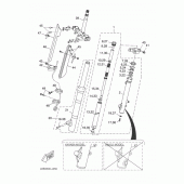 Схема вузла: Передняя вилка Yamaha WR125 WR125R