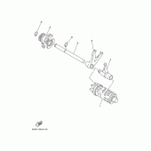 Схема вузла: Копірний вал та Вилки Yamaha TTR90 TT-R90